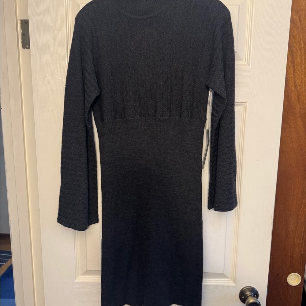 Kenar Charcoal Turtleneck Sweater Dress Size Small NWOT